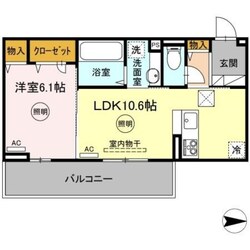 Ｄ－ＲＯＯＭ春日Ｃの物件間取画像